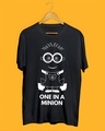 Shop Men's Black One in Minion Typography T-shirt-Design