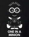 Shop Men's Black One in Minion Typography T-shirt-Full