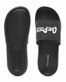 Shop Men's Black One Piece Reflective Printed Velcro Sliders-Full