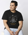 Shop Men's Black One With The Universe Graphic Printed Plus Size T-shirt-Front