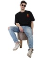 Shop Men's Black One Piece Graphic Printed Oversized T-shirt-Full