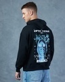 Shop Men's Black Open Your Mind Graphic Printed Oversized Hoodies-Front