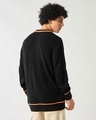 Shop Men's Black & Orange Typography Super Loose Fit Sweater-Design