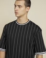 Shop Men's Black Striped Oversized T-shirt