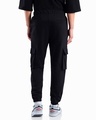 Shop Men's Black Oversized Cargo Joggers-Full