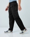 Shop Men's Black Oversized Cargo Pants-Design