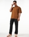 Shop Men's Black Oversized Cargo Pants-Full