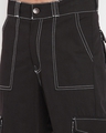 Shop Men's Black Oversized Cotton Cargo Pants