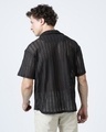 Shop Men's Black Oversized Crochet Shirt-Design