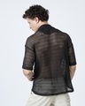 Shop Men's Black Oversized Crochet Shirt-Design