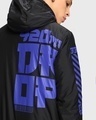 Shop Men's Black Reality Typography Oversized Bomber Jacket