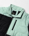 Shop Men's Black & Sage Color Block Oversized Puffer Jacket