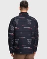 Shop Men's Black All Over Printed Oversized Puffer Jacket-Design