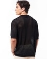 Shop Men's Black Oversized Flatknit T-shirt-Full