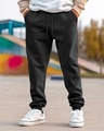 Shop Men's Black Oversized Joggers-Front