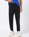 Shop Men's Black Oversized Joggers-Front