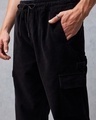 Shop Men's Black Oversized Cargo Carpenter Pants