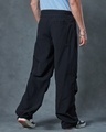 Shop Men's Black Oversized Parachute Pants-Full