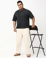 Shop Men's Black Oversized Plus Size Acid Wash T-shirt-Full