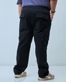 Shop Men's Black Oversized Plus Size Cargo Pants-Design