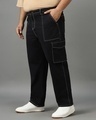 Shop Men's Black Oversized Plus Size Cargo Pants-Design