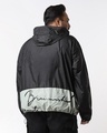 Shop Men's Black & Green Color Block Oversized Plus Size Windcheater Jacket-Front