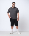 Shop Men's Black Oversized Plus Size Shorts-Full