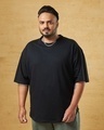 Shop Men's Black Oversized Plus Size T-shirt-Front