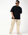 Shop Men's Black Oversized Plus Size T-shirt-Full