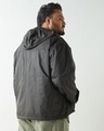 Shop Men's Black Oversized Plus Size Windcheater Jacket-Design