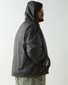 Shop Men's Black Oversized Plus Size Windcheater Jacket-Full