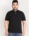 Shop Men's Black Plus Size Polo T-shirt-Front