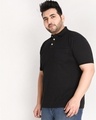 Shop Men's Black Plus Size Polo T-shirt-Design