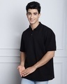 Shop Men's Black Oversized Polo T-shirt-Design