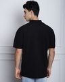 Shop Men's Black Oversized Polo T-shirt-Full