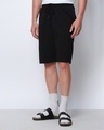 Shop Men's Black Oversized Shorts-Full