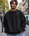 Shop Men's Black Oversized Sweatshirt-Front