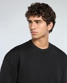 Shop Men's Black Textured Oversized Sweatshirt