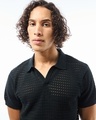 Shop Men's Black Flatknit Polo T-shirt