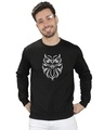 Shop Men's Black Owl Graphic Printed Sweatshirt-Front