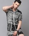 Shop Men's Black Paisley Printed Slim Fit Co-ordinates