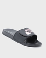 Shop Men's Black Panda ABCD Typography Adjustable Velcro Slider-Full