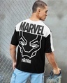 Shop Men's Black Panther Graphic Printed Super Loose Fit T-shirt-Front
