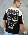 Shop Men's Black Panther Graphic Printed Super Loose Fit T-shirt-Front