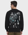 Shop Men's Black Panther Mech Graphic Printed Oversized Sweatshirt-Front