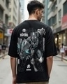 Shop Men's Black Panther Mech Graphic Printed Oversized T-shirt-Front