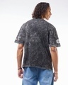 Shop Men's Black Patience is the Key Graphic Printed Oversized Acid Wash T-shirt