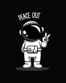 Shop Men's Black Peace Out Astronaut Graphic Printed Plus Size T-shirt-Full