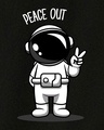 Shop Men's Black Peace Out Astronaut Graphic Printed Plus Size T-shirt