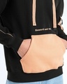 Shop Men's Black & Peach Cobbler Color Block Oversized Hoodies